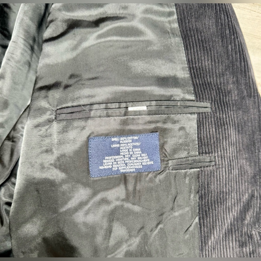 Stafford Blazer Sport Coat Mens 46R Black Corduroy Classic Fit - Picture 11 of 12